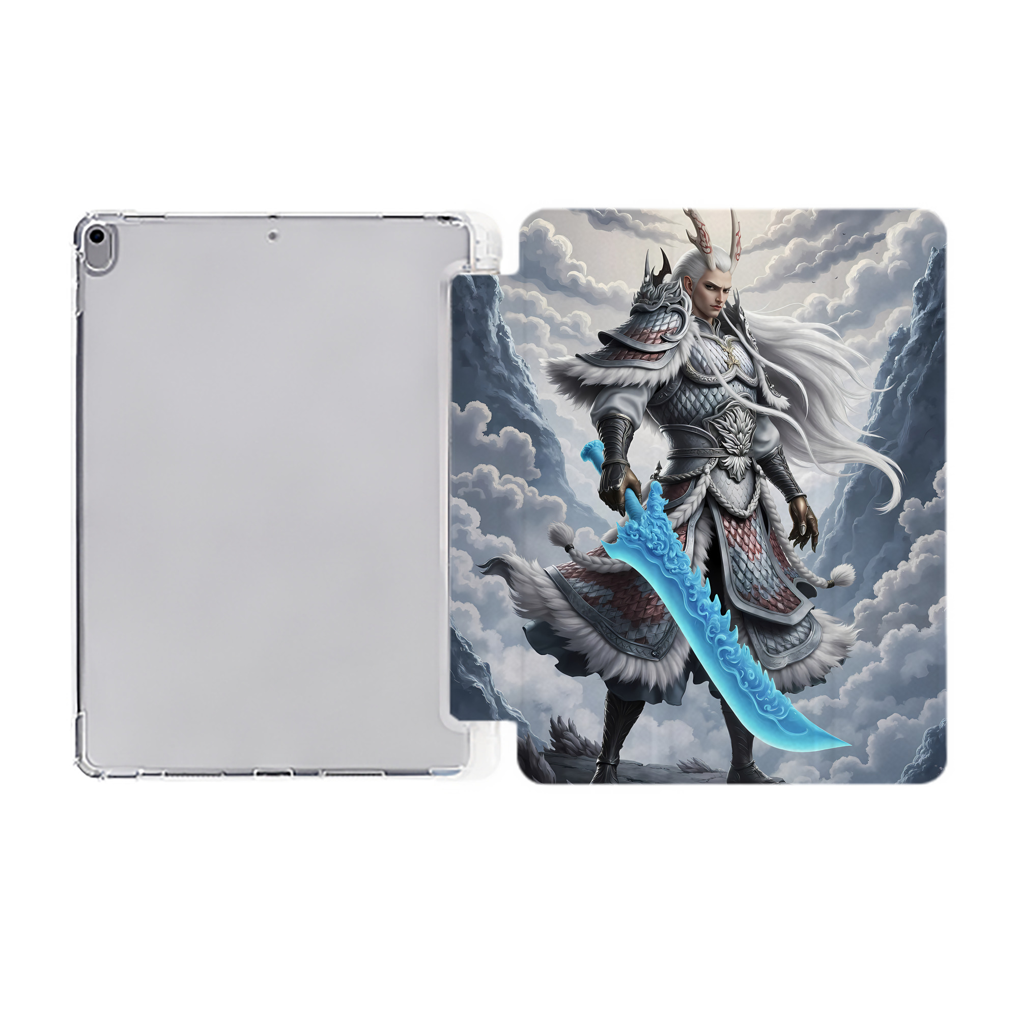 （画像用） Ne Zha 2 ナタ 魔童の大暴れ IPad ケース ペン収納付き 三つ折りスタンド PUレザー×シリコン 対応機種9.5/10.5/10.9インチ